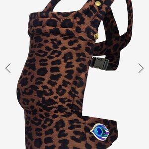 Leopard Print Kids Carrier with Peacock Accent